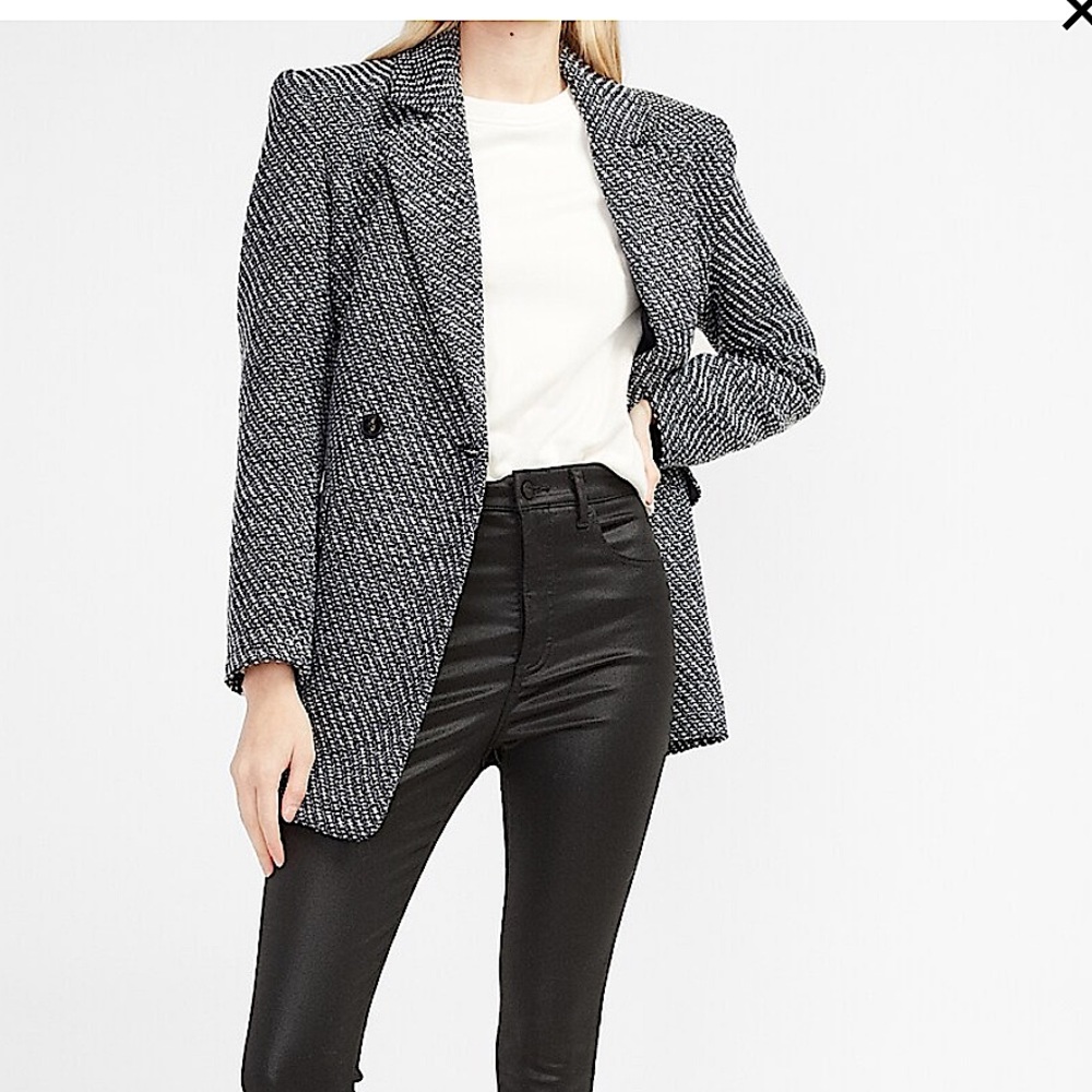 Express metallic blazer coat